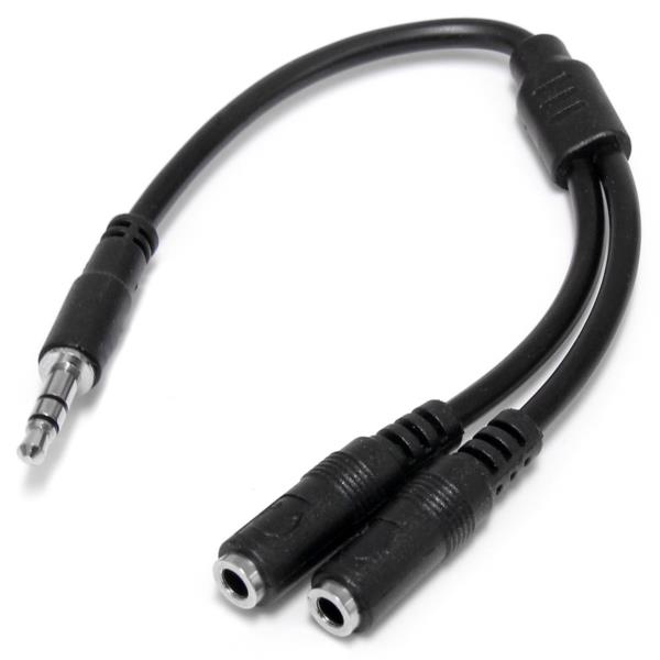 Adaptador Divisor de Cable Estéreo para Audífonos - Cable Splitter Delgado en Y de 3.5mm Macho a 2x Hembra