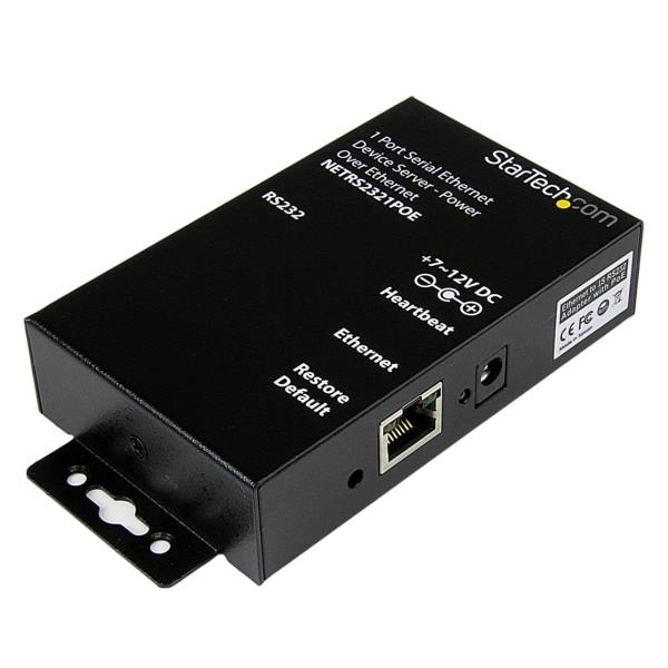 Servidor de Dispositivos Serie de 1 Puerto RS232 con Power over Ethernet PoE - Conversor Serial a Red IP