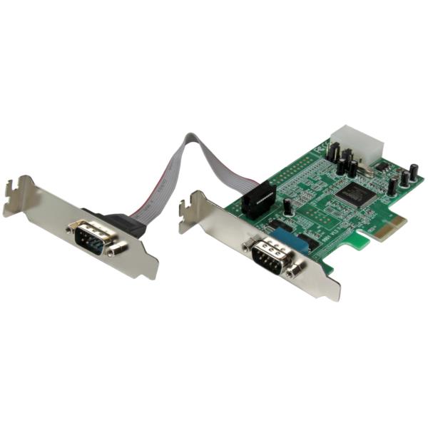 Tarjeta Adaptadora PCI Express de 2 Puertos Serie de Perfil Bajo RS232 UART 16550 Serial