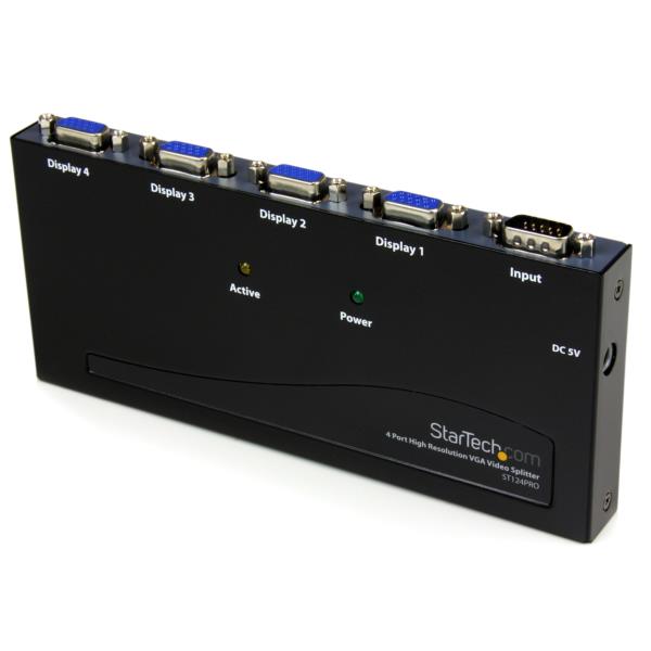 Duplicador Divisor de Video VGA de 4 puertos 350MHz - Splitter Multiplicador 4 Salidas HD15