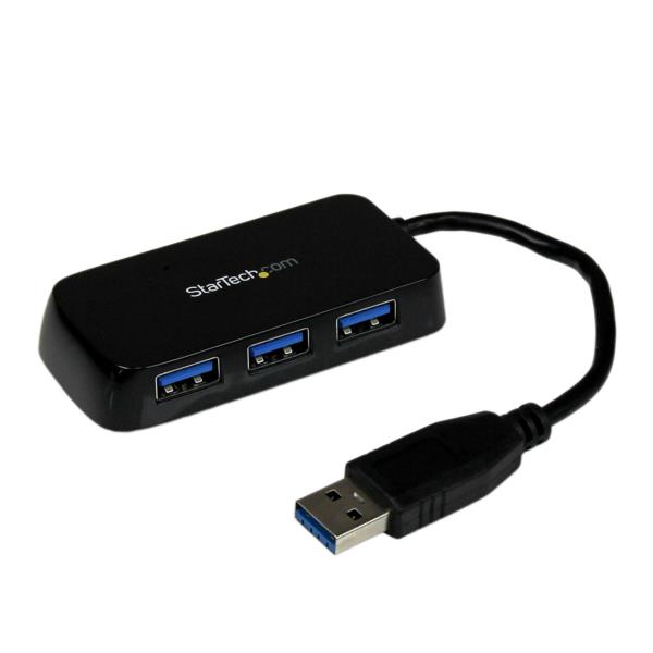Adaptador Concentrador Hub  USB 3.0 Super Speed para Laptop de 4 Puertos Salidas - Negro