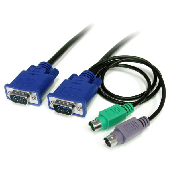 Cable KVM de 1.8m Ultra Delgado 3-en-1 VGA PS/2 - HD15 Macho a Macho
