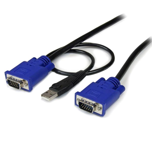 Cable KVM de 3m Ultra Delgado 2-en-1 VGA USB - HD15 Macho a Macho