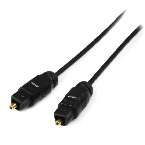 Cable 3m TosLink® Audio Digital Óptico SPDIF Delgado - Negro