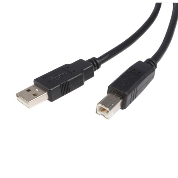 Cable USB 2.0 Certificado de 4.5 metros para Impresora - 1x USB A Macho - 1x USB B Macho - Negro