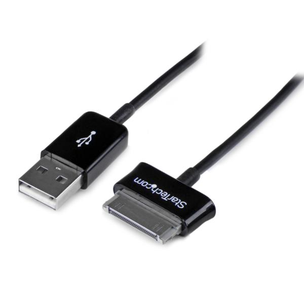 Cable Adaptador 1m Conector Dock USB para Samsung Galaxy Tab? - Negro - USB A Macho