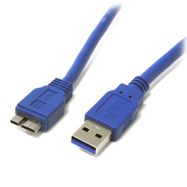 Cable 30cm USB 3.0 Super Speed  SS USB A Macho a Micro USB B Macho Adaptador - Azul