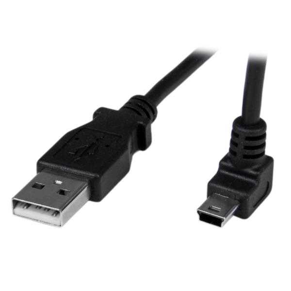 Cable Adaptador 1m USB A Macho a Mini USB B Macho Acodado en Ángulo hacia Arriba