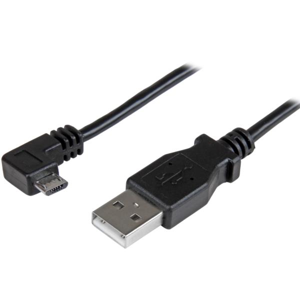 Cable de 1m Micro USB con conector acodado a la derecha - Cable de Carga y Sincronización