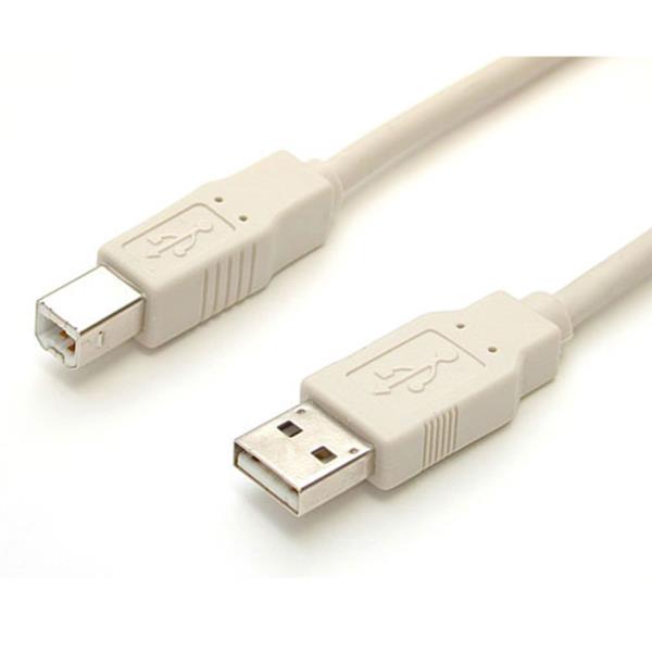 Cable USB 2.0 Beige de 1.8m A Macho a B Macho para Impresora