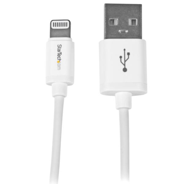 Cable de 1m USB a Conector Apple® Lightning Delgado de 8 Pines para iPod Pad iPhone - Blanco