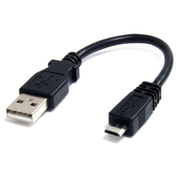 Cable Adaptador de 15cm USB A Macho a Micro USB B Macho para Teléfono Celular Carga y Datos
