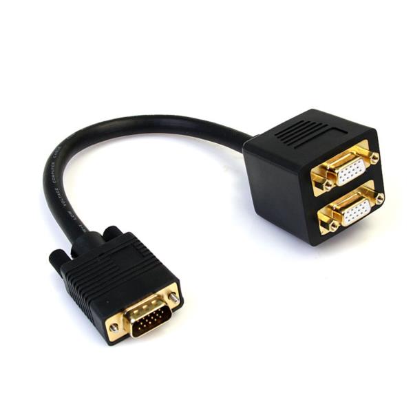 Cable de 30cm Divisor de Video VGA de 2 puertos Salidas HD15 - Compacto