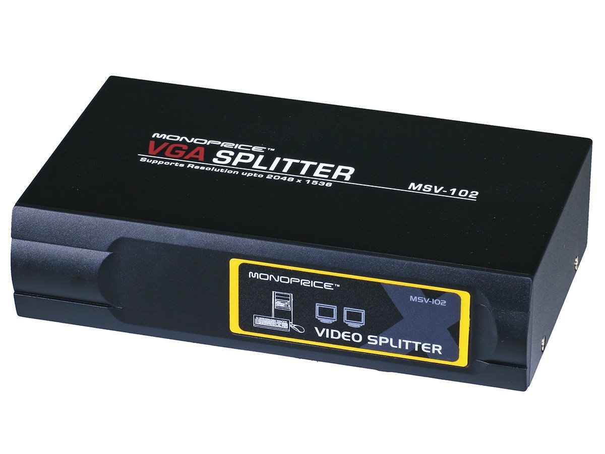 Home video - 2-Way VGA/SVGA Splitter/Amplifier/Multiplier 400 MHz - Black