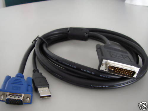 30+5 Pin DVI-I to VGA Video Output DB15 + USB LCD Monitor Projecter Cable 6ft