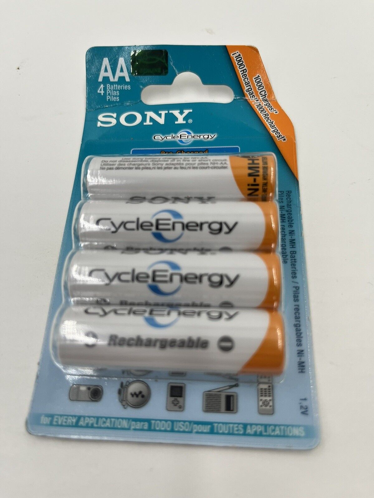 4x Batería recargable Sony AA CycleEnergy 2000mAh Ni-MH Japón (NH-AA-4BKB)