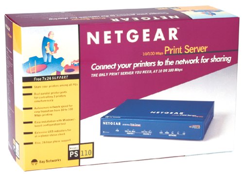 Netgear PS110 10/100 Print Server with 2 Parallel Ports