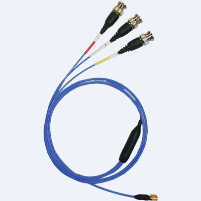 MODEL 010G10 4-conductor  shielded  FEP cable   10-ft   4-socket plug to (3) BNC plugs (labeled X Y Z)
