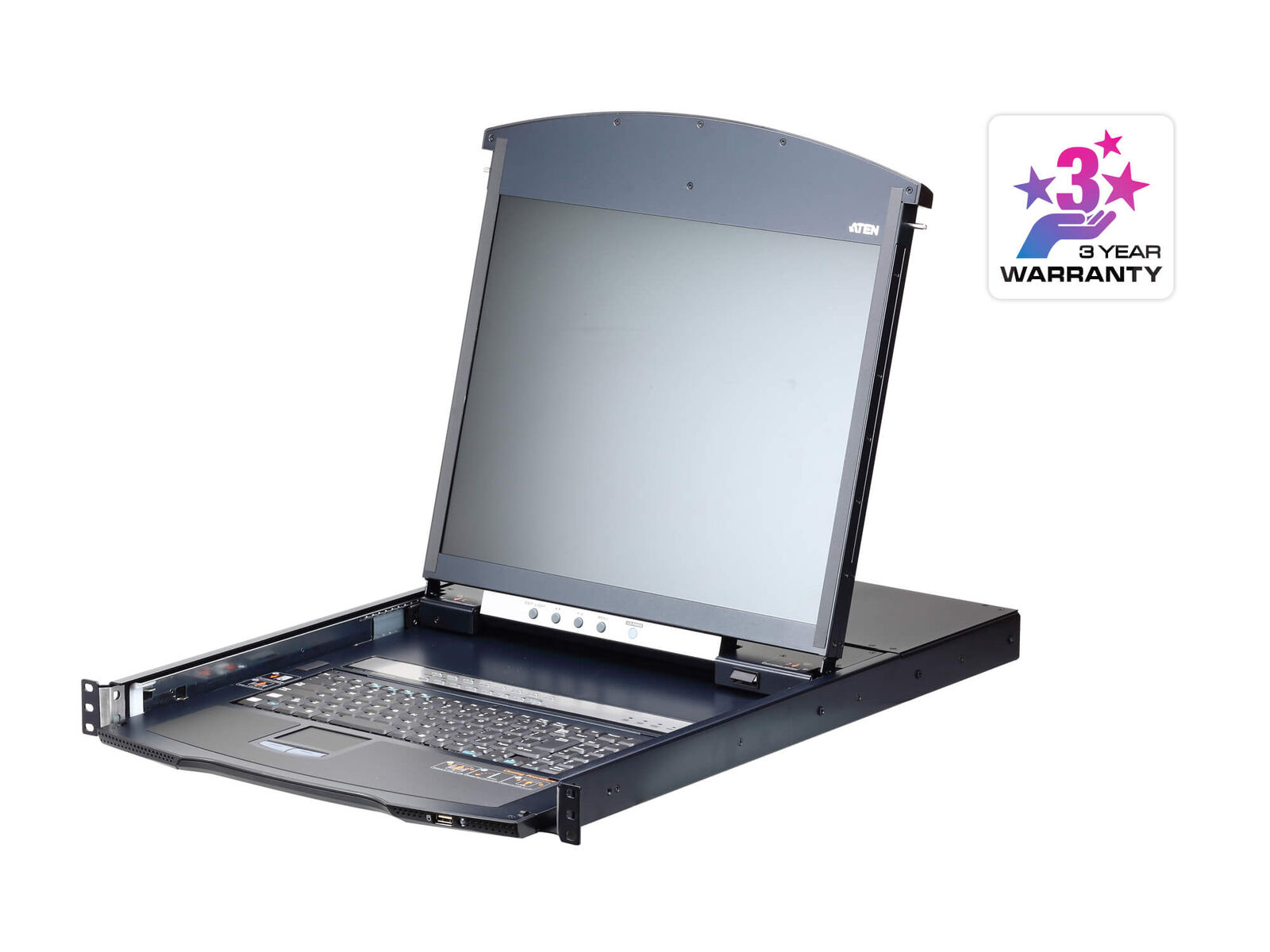 Aten KL1116VN Conmutador KVM sobre IP LCD de 19 pulgadas y 16 puertos Cat 5 de doble riel