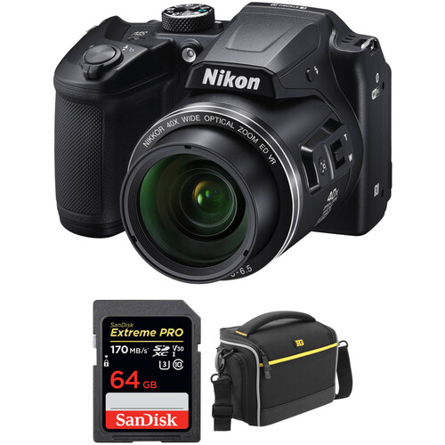 Cámara digital Nikon COOLPIX B500 con kit de accesorios gratuito (negro) Full-HD Wi-FI/NFC
