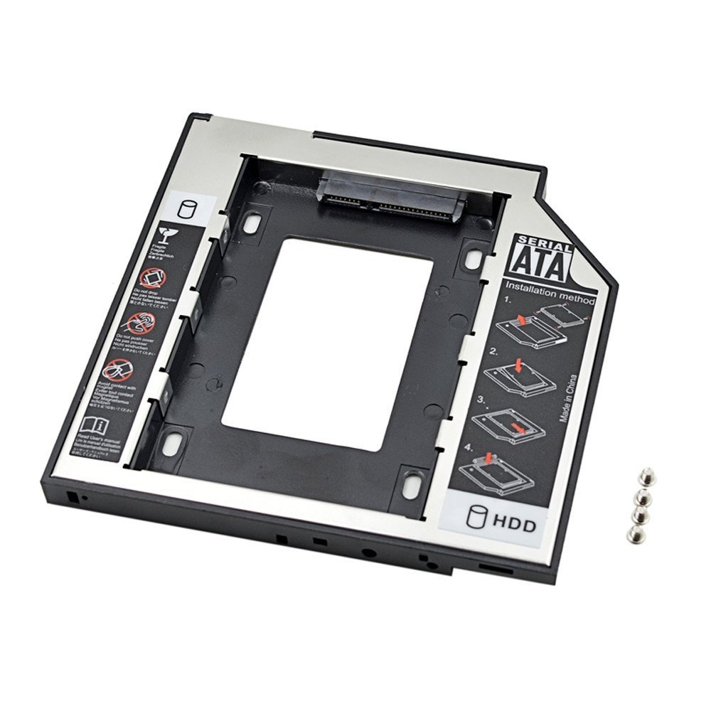 Aluminio plástica universal segunda unidad de disco duro SATA Caddy 9/5 3/0 2/5 disco duro SSD caja para disco duro Caja para disco óptico ODD Bay