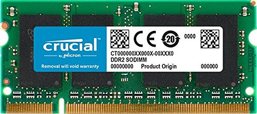 Crucial 4GB Single DDR2 800MHz (PC2-6400) CL6 SODIMM 200-Pin Notebook Memory Module