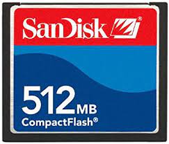 512 MB TARJETA DE MEMORIA COMPACTFLASH SANDISK 512 M TARJETA CF SDCFB