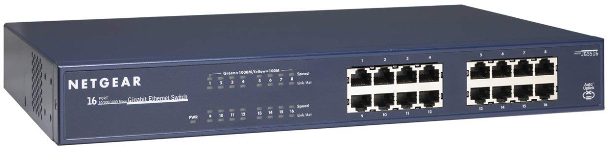 NETGEAR 16-Port Fast Ethernet Unmanaged Switch, ProSAFE Lifetime Protection