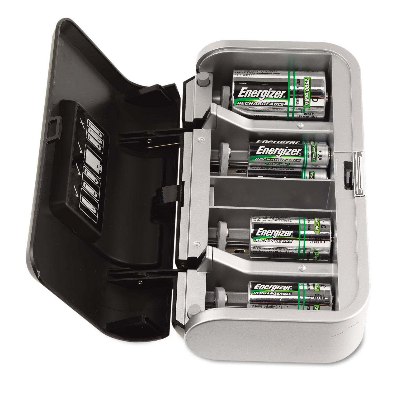 Cargador de batería de la familia varios tamaños  Carga pilas AA AAA C D y 9 V