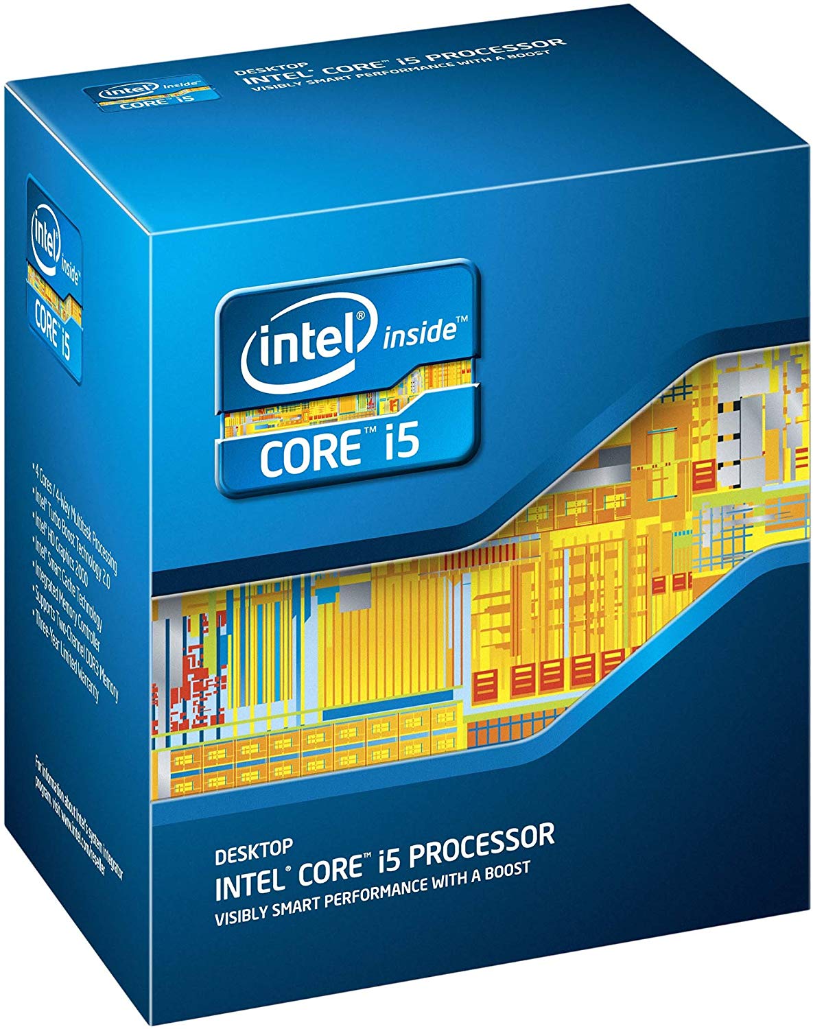 Intel Core i5 – 2400S Procesador Quad-Core 2.5 GHz, 6 MB de caché, LGA 1155