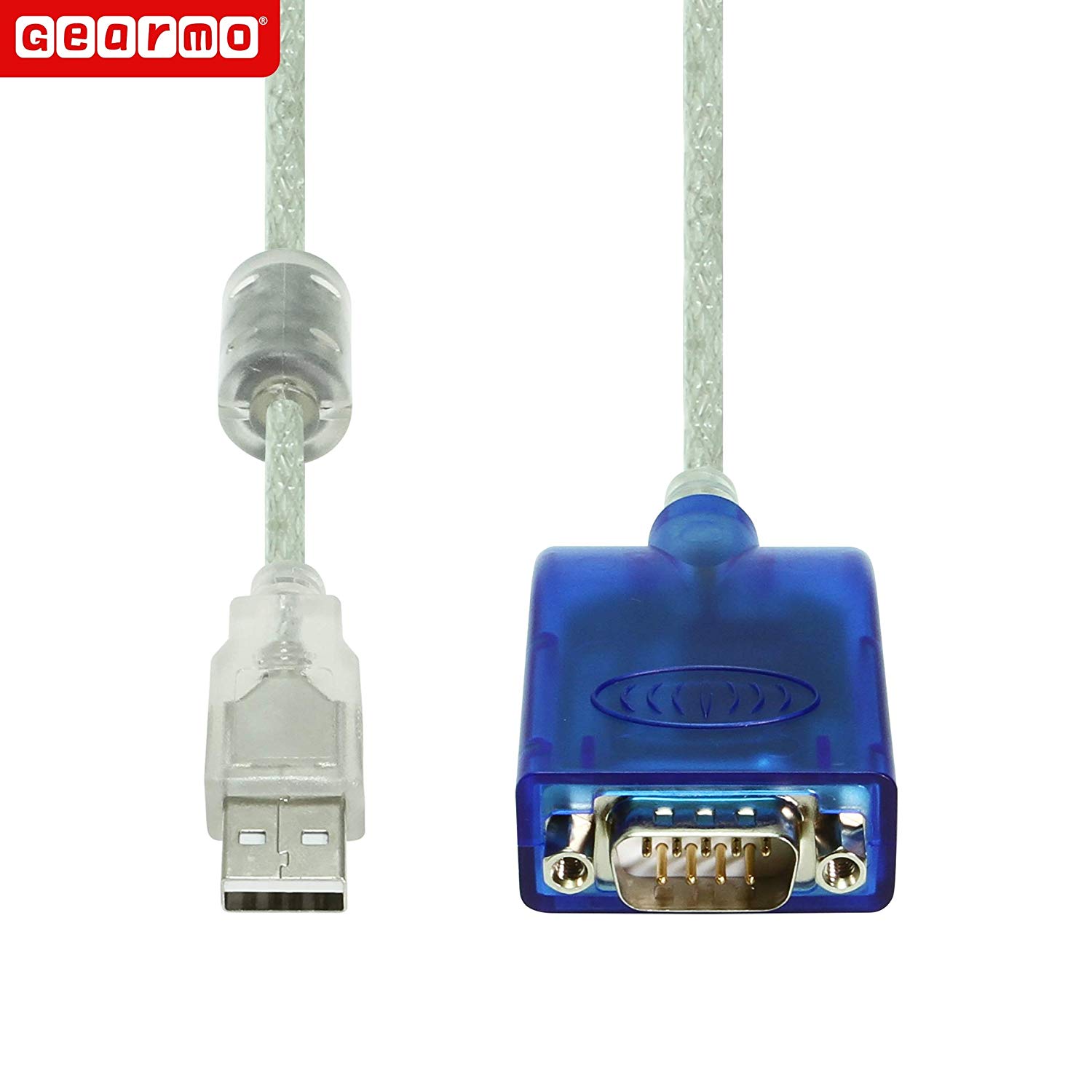 Gearmo USB to RS-232 Serial Adapter with FTDI Chipset and TX/RX LEDs 3 ft