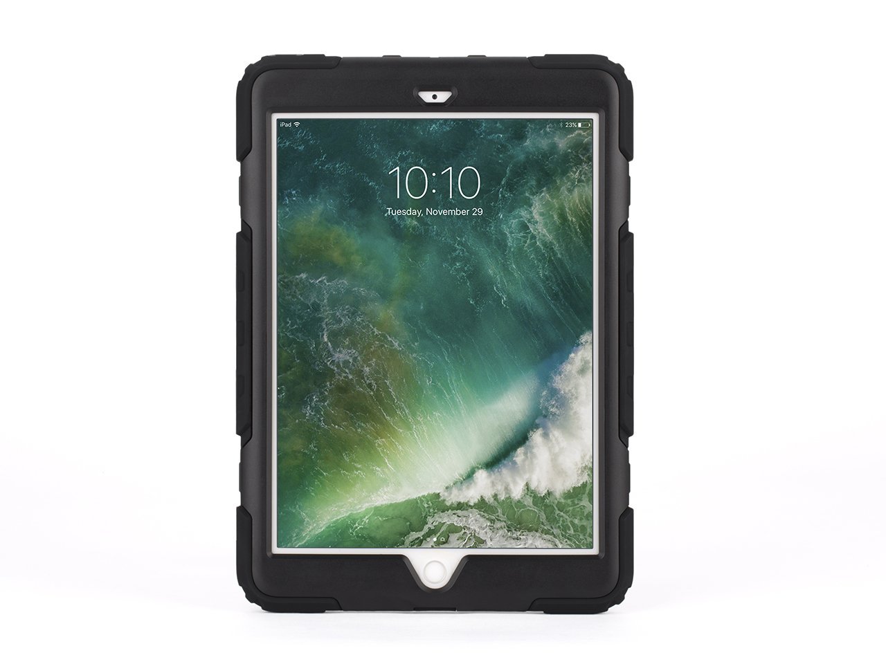iPad 9/7 (2017) Rugged case Survivor All-Terrain with Stand 4 Layers of protection 8ft drops Black/Smoke