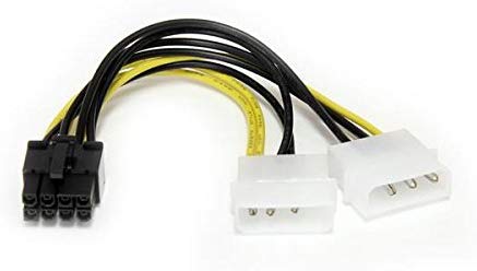 Cable de 15 cm adaptador de alimentacie LP4 a PCI Express PCIe de 8 pines