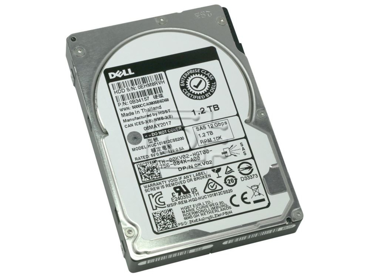 Dell 0KV02 / Hitachi Ultrastar C10K1800 0B34157 / HUC101812CSS200 1.2TB 10K 2.5" 12Gbps SAS HDD