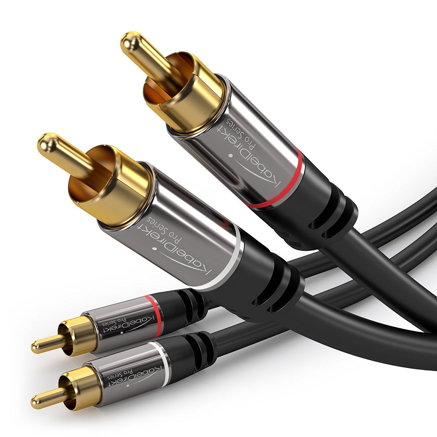 KabelDirekt RCA CABLE STEREO / CABLE (6FT/ PIES CORTO/ DUAL 2X RCA MACHO A 2X RCA MACHO AUDIO CABLE DIGITAL Y ANALOGICO