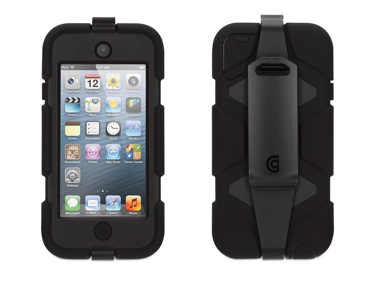 GRIFFIN BLACK/ BLACK HEAVY DUTY SURVIVOR ESTUCHE CON CLIP PARA EL CINTURON PARA iPOD TOUCH -5TA Y 6TA GENERACION- ESTUCHE DE USO EXTREMO