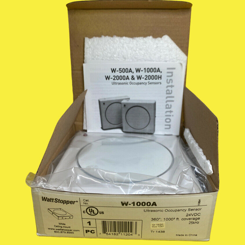 Wattstopper Watt Stopper W-1000A Sensor ultrasónico de ocupación para iluminación y control de HVAC