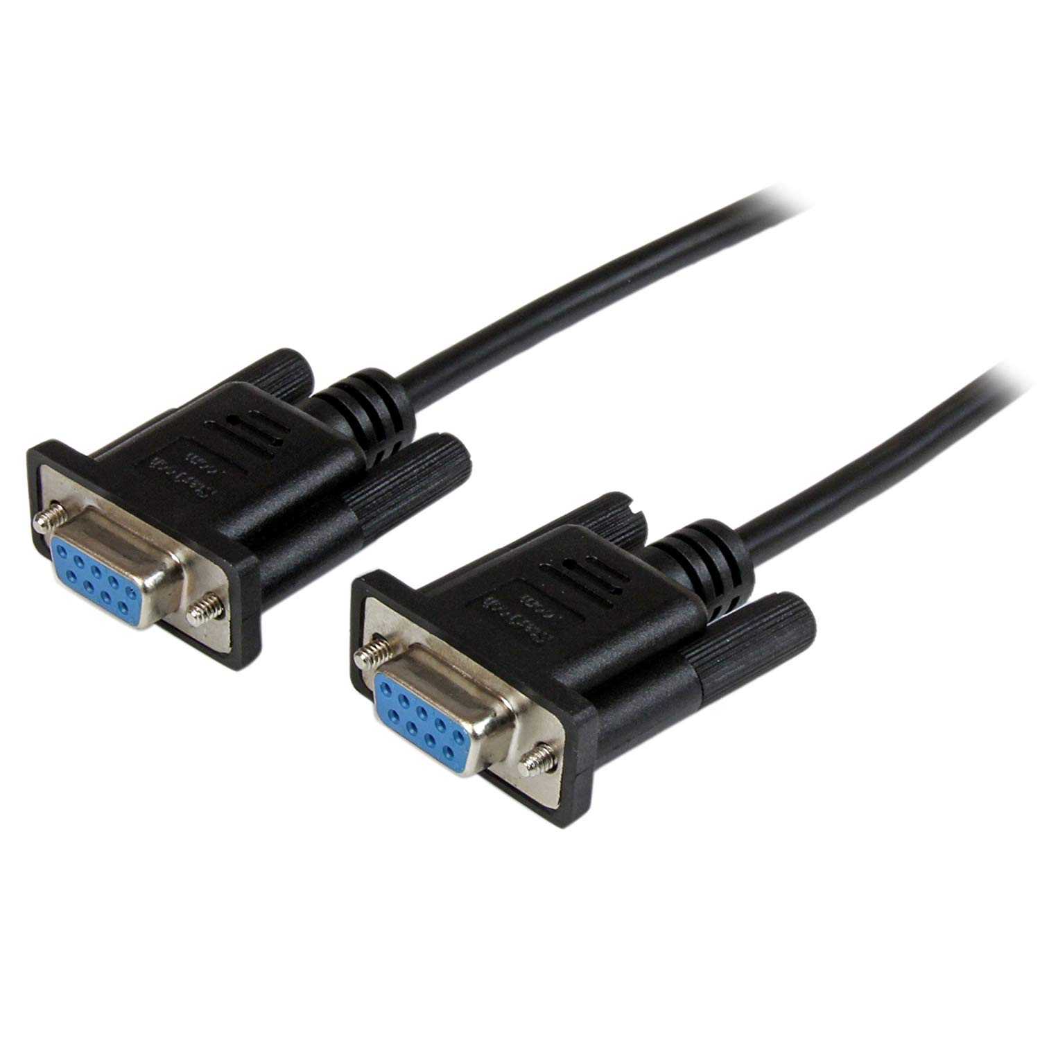 StarTech.com DB9 RS232 Serial Null Modem Cable F/F - DB9 Female to Female - 9-Pin RS232 Null Modem Cable, 2-Meter, Black (SCNM9FF2MBK)