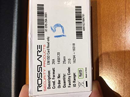 rosslare Productos de seguridad aters26 a3001 Printable Prox tarjeta Pack de 25
