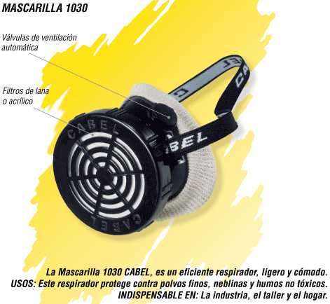 MASCARILLA CON FILTRO DE LANA CABEL 1030.