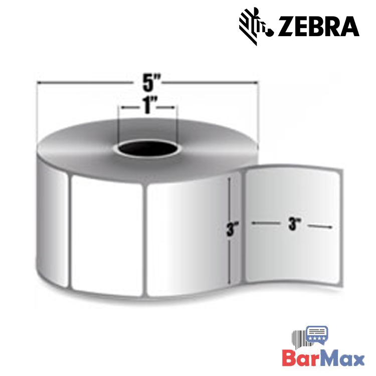 Zebra Z-Perform 2000D - Etiqueta de papel térmico directo de 3 "x 3". 840 etiquetas / rollo, caja de 6 rollos.
