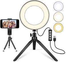 Neewer - Anillo de luz LED de 6.0 in para YouTube Video Live Streaming Maquillaje Selfie, computadora Mini USB Cámara LED Luz con 3 modos de luz y 11 niveles de brillo