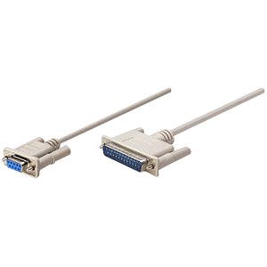 CABLE NULL MODEM DB9H- DB25M 1.8M  MOL