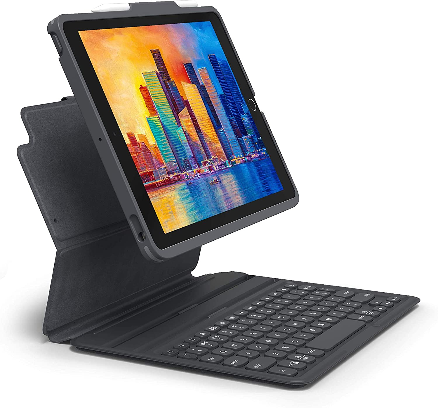 ZAGG – Teclado inalámbrico ProKeys y funda desmontable – teclas retroiluminadas, estilo portátil – emparejamiento multidispositivo – Compatible con Apple iPad 10.2 pulgadas