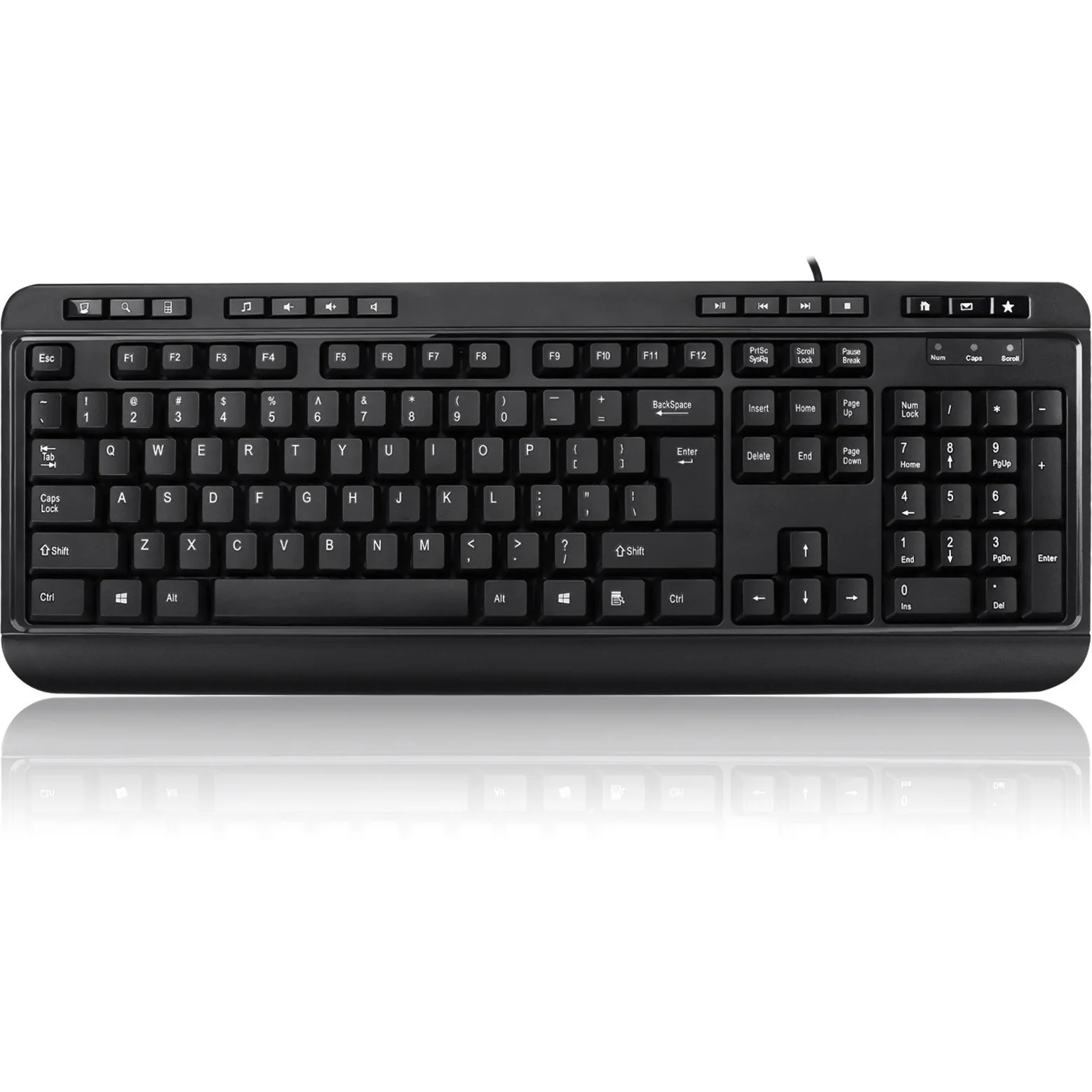 ADESSO AKB-132HB MULTIMEDIA DESKTOP KEYBOARD, 3-PORT USB HUB, MEMBRANE KEYS, 104-KEY QWERTY, QUIET OPERATION, 14 HOTKEYS, PLUG & PLAY, WINDOWS & MAC COMPATIBLE, BLACK - AKB-132HB (1 YEAR WARRANTY)