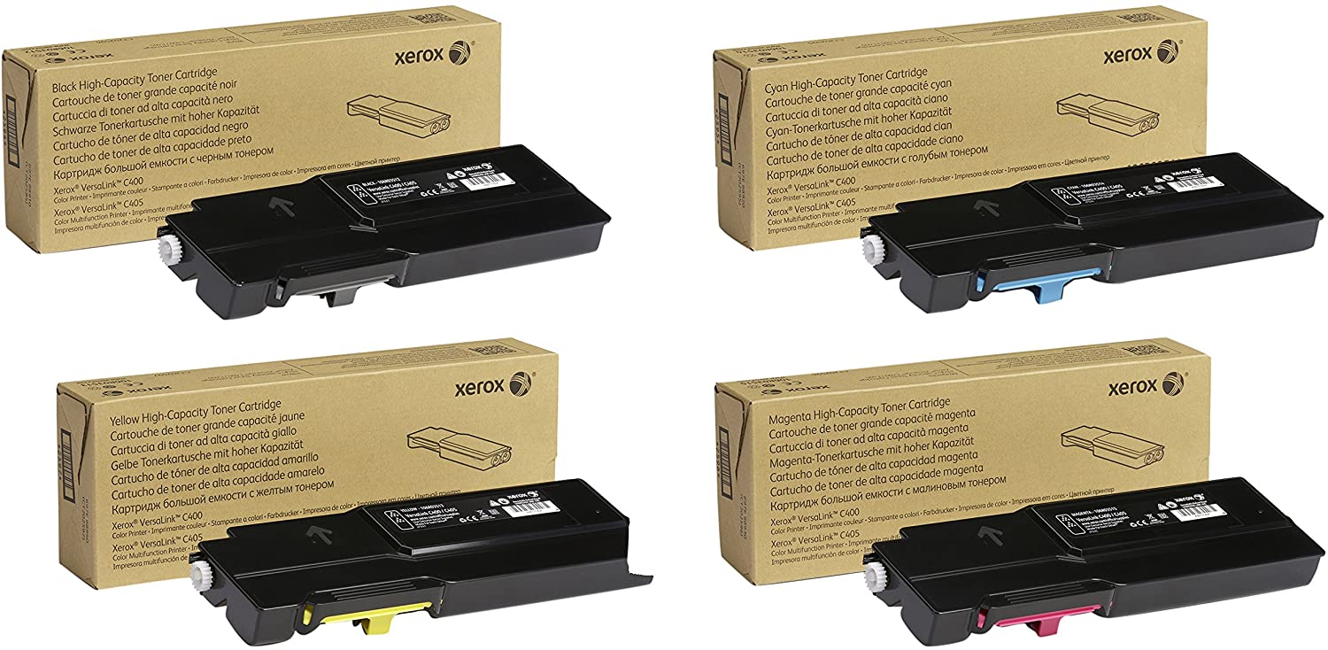 Xerox Multi-pack, Cyan, Magenta, Yellow, and Black ,4 Toner Cartridges