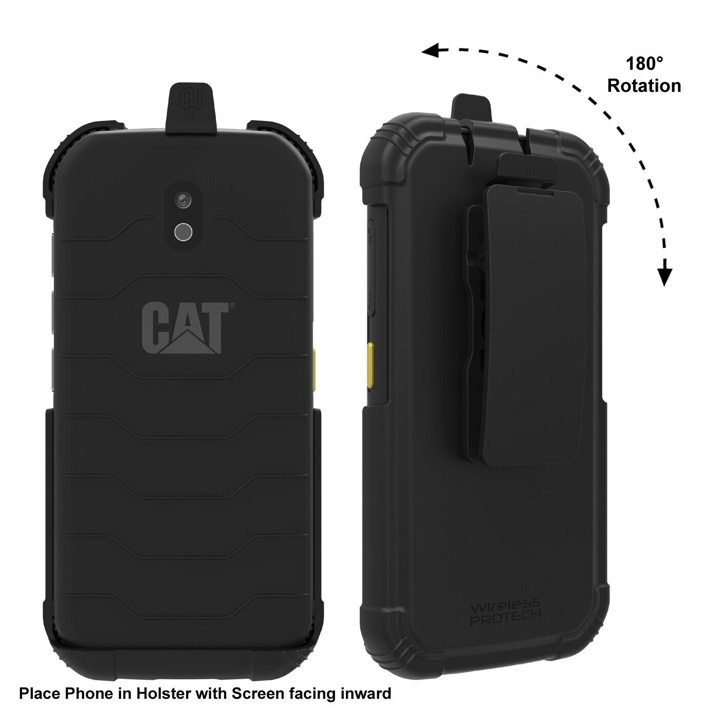 Funda giratoria con clip para cinturón CAT S42 y CAT S42 H+ de Wireless Protech