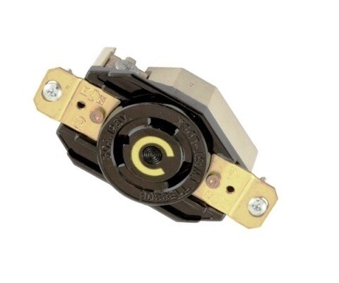 2610AM4 Receptacle twist-lock single 2P3W 30A 125V L5-30R (APC 770-0013) PK100 black Hubbell