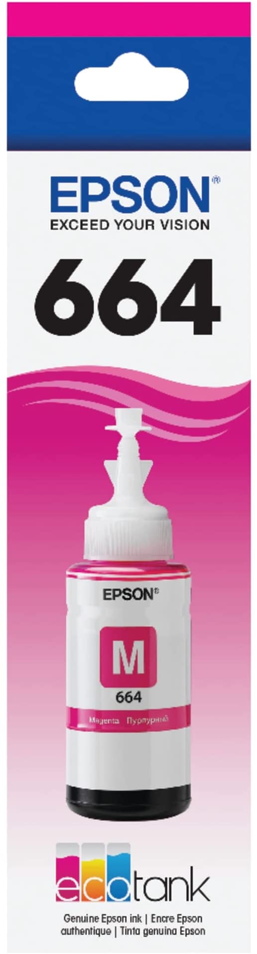 EPSON T664 EcoTank - Botella de tinta de ultra alta capacidad magenta (T664320-S)