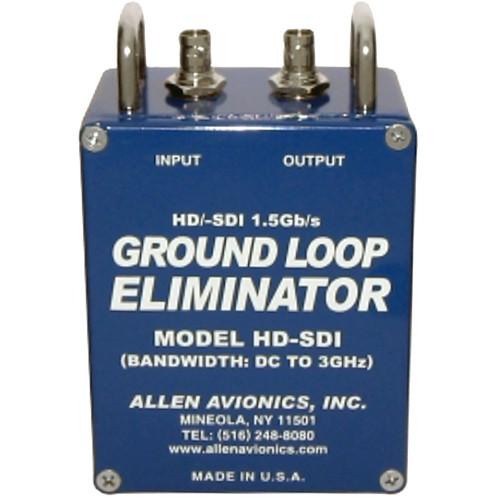 Allen Avionics HD-SDI Video Hum Eliminator - Video Noise and Hum Eliminator, HD-SDI Video, 75 ohms, Metal Housing